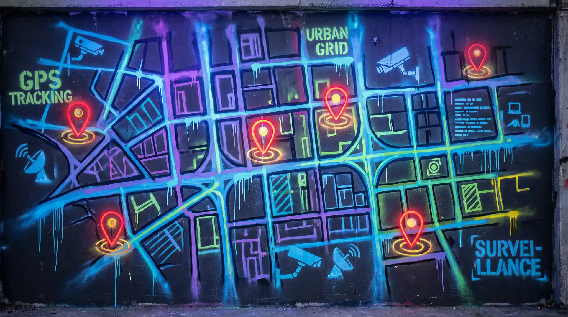 爸爸的好儿子在线观看 狗仔追踪地图 - 城市涂鸦风格